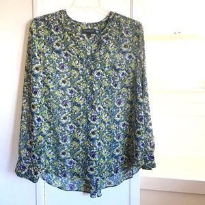LANE BRYANT Floral Tunic Chiffon Popover Blouse Women’s Plus Size 18/20 2X